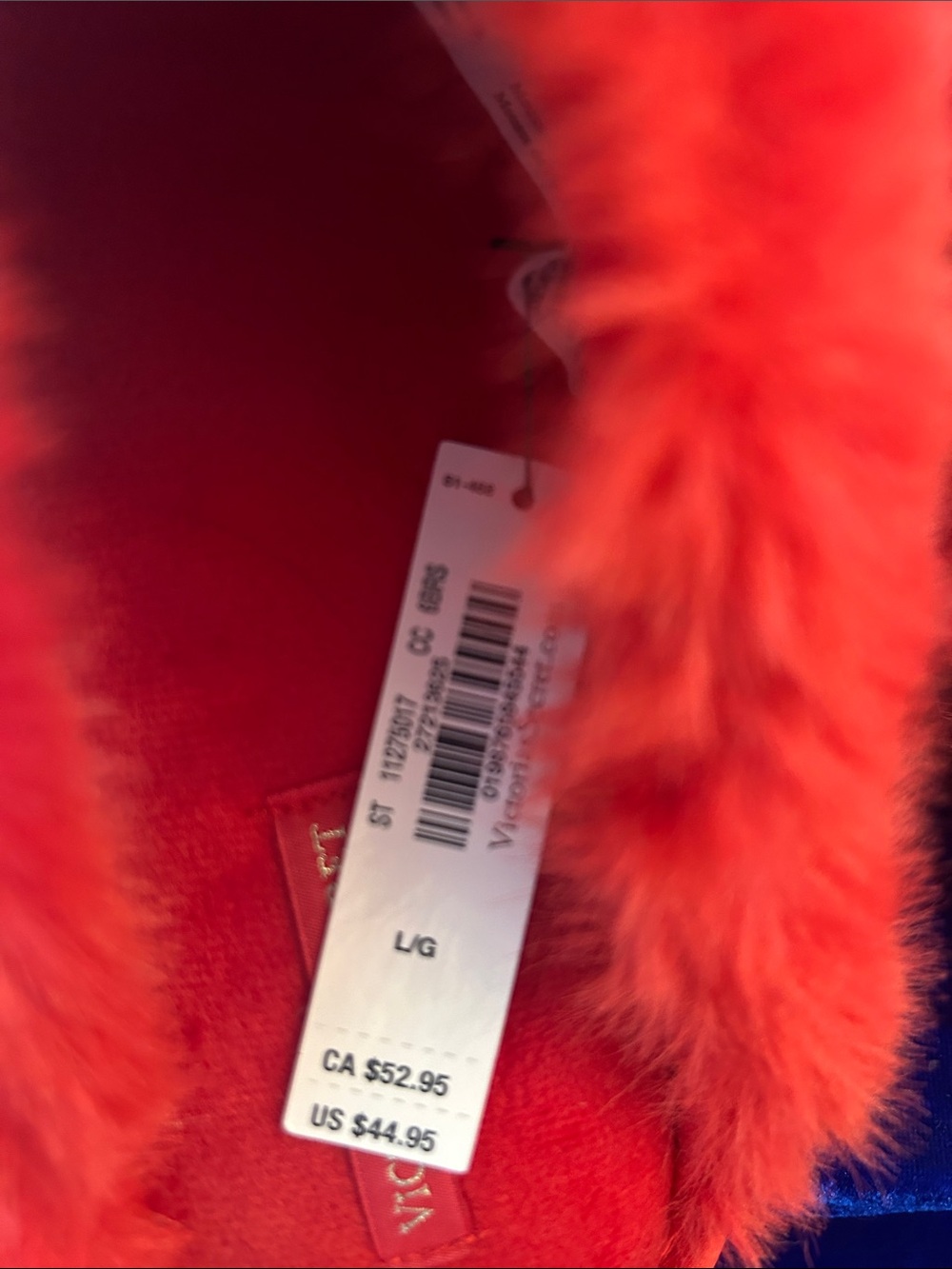 Victoria's Secret Red Faux Fur Crystal-Logo Slide Slippers❤️ - Picture 3 of 7